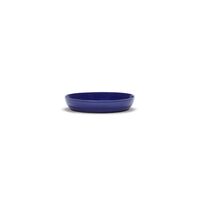 Feast Deep Plate White/ Dark Blue Stripes