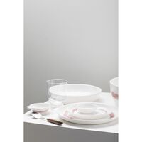 Feast Deep Plate Biały/ Red Strips
