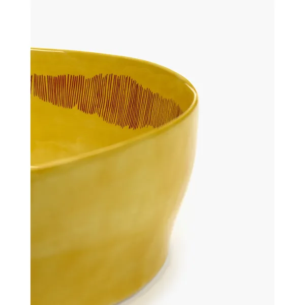 Feast Salad Bowl Yellow/Red Stripes