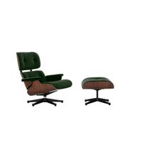 Eames Sillón Con Otomana Nogal Oscuro/11 Pine Green/Negro Profundo