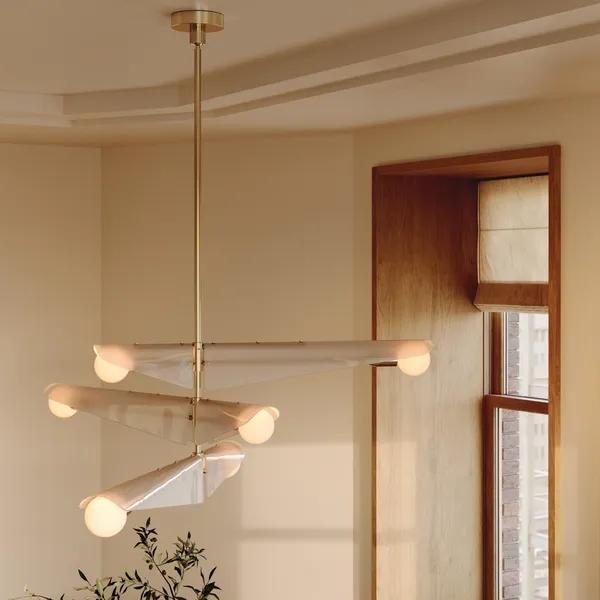 Sycamore 3 Deckenleuchte Messing/ Rosa