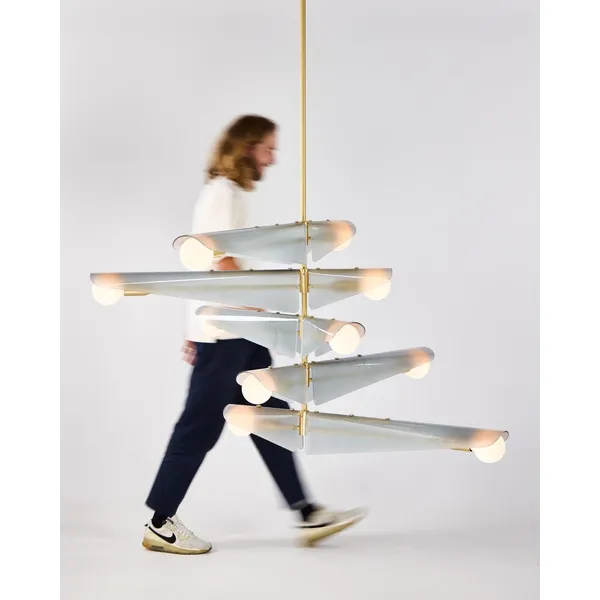 Sycamore 5 Deckenleuchte Messing/ Dawn Grey