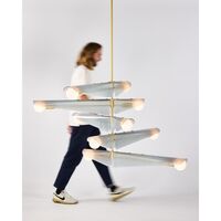 Sycamore 5 Deckenleuchte Messing/ Dawn Grey