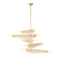 Sycamore 5 Deckenleuchte Messing/ Rosa