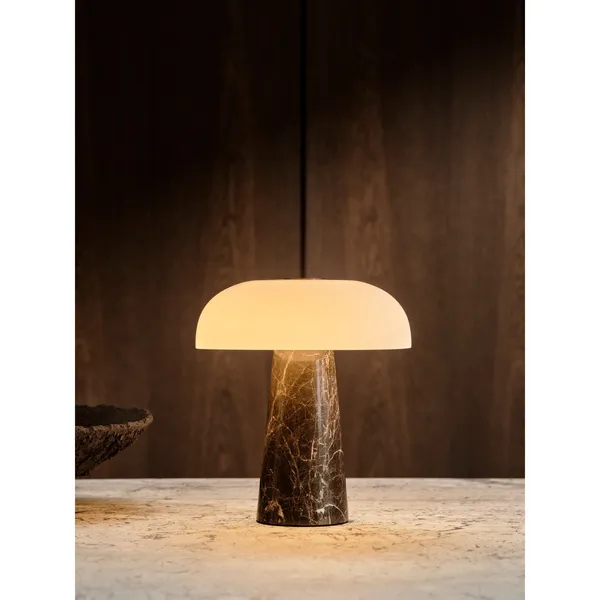 Glossy Mini Portable Lamp Grey Brown