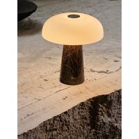 Glossy Mini Portable Lamp Grey Brown