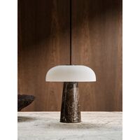 Glossy Mini Portable Lamp Grey Brown