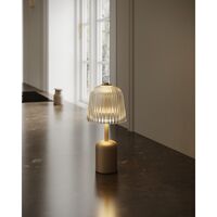 Asteea Lampe Portable Satin Laiton/Strié Transparent