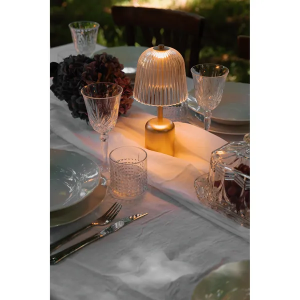 Asteea Lampe Portable Satin Laiton/Strié Transparent
