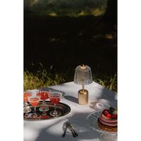Asteea Lampe Portable Satin Laiton/Strié Transparent
