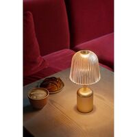 Asteea Lampe Portable Satin Laiton/Strié Transparent