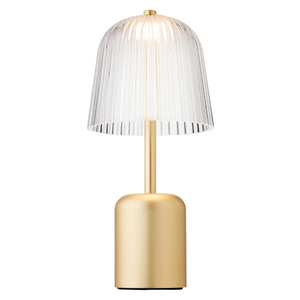 Asteea Transportabel Lampe Satin Messing/Riflet Klar