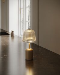 Asteea Transportabel Lampe Satin Messing/Riflet Klar