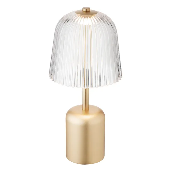 Asteea Transportabel Lampe Satin Messing/Riflet Klar
