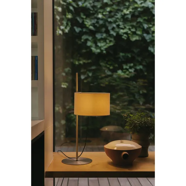 TMD Lampe de table Blanc/Nickel satiné