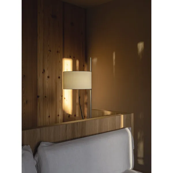 TMD Lampe de table Blanc/Nickel satiné