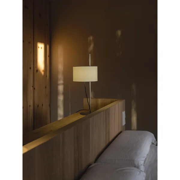 TMD Lampe de table Blanc/Nickel satiné