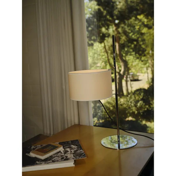 TMD Lampe de table Blanc/Nickel satiné