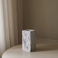 Edge Vase Large White Carrara