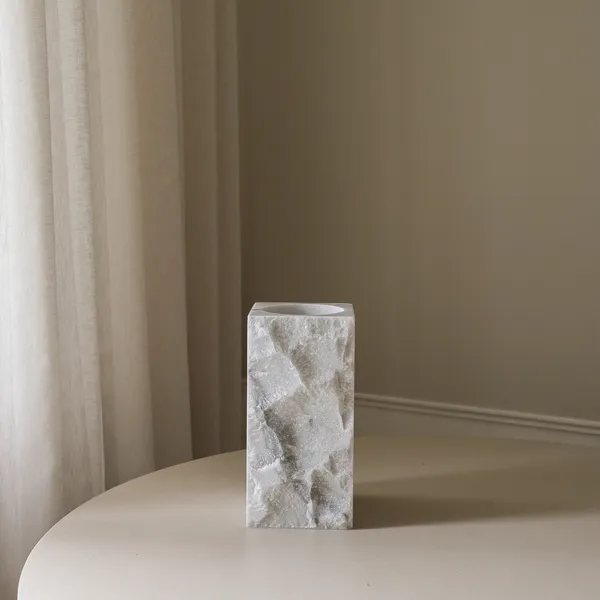 Edge Vase Large White Carrara