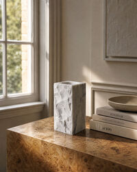 Edge Vase Large White Carrara