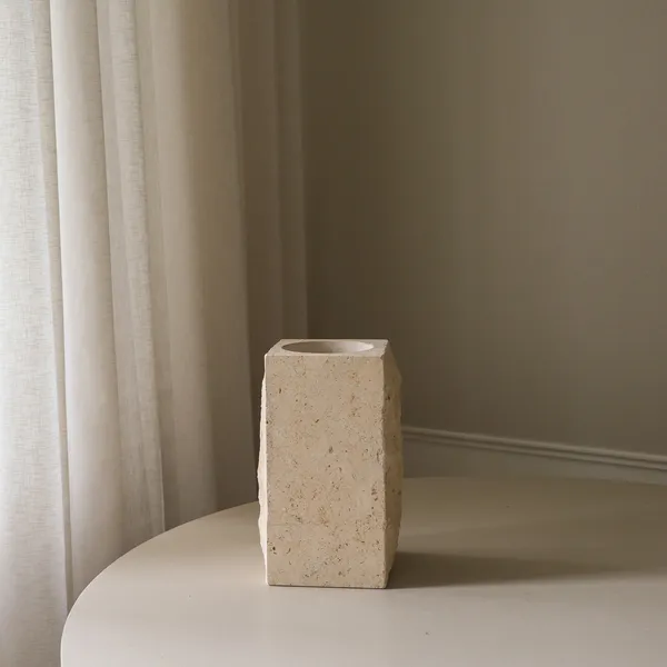 Edge Vase Large Limestone
