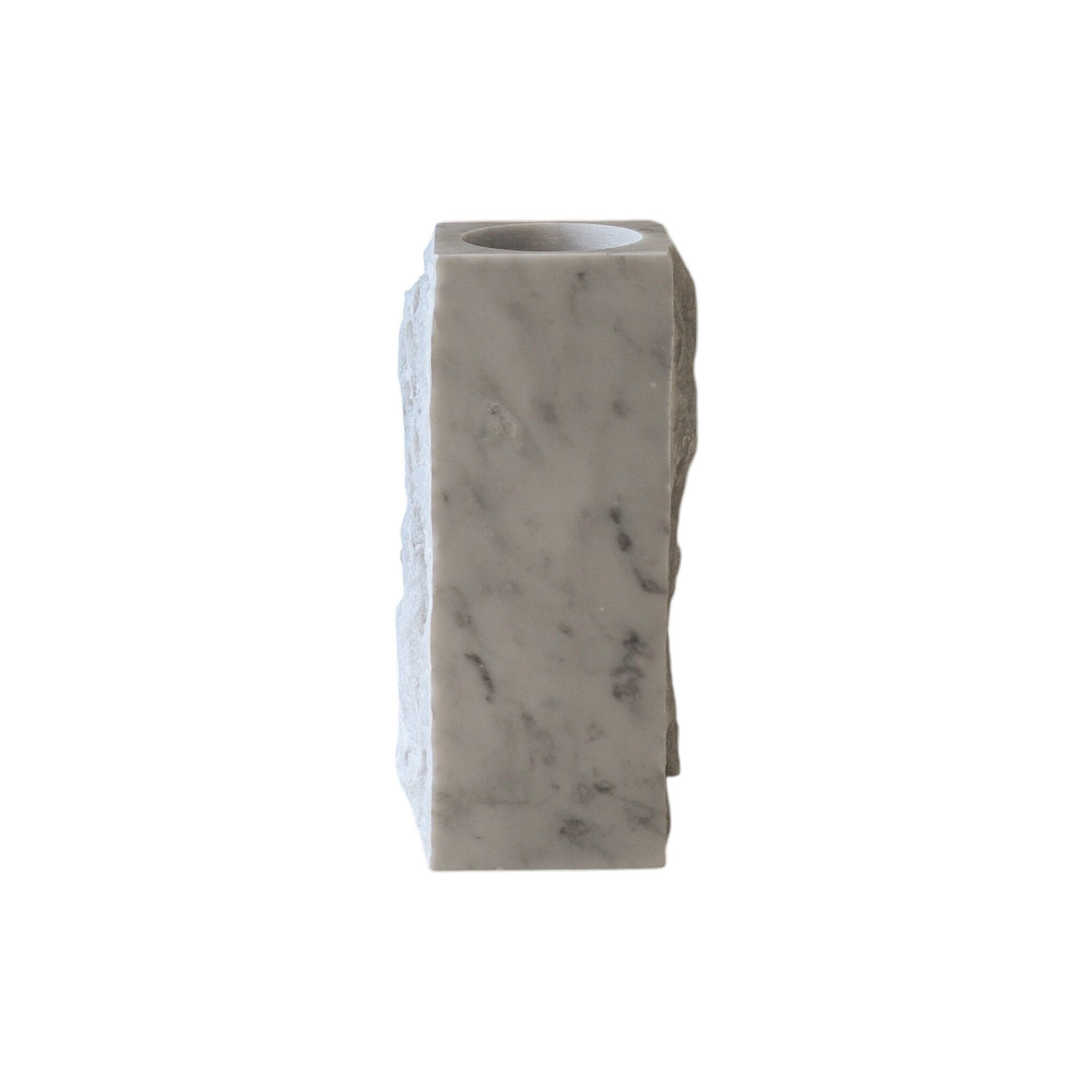 Edge Vase Medium White Carrara