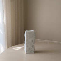 Edge Vase Medium White Carrara