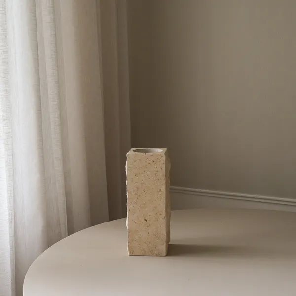 Edge Vase Medium Limestone