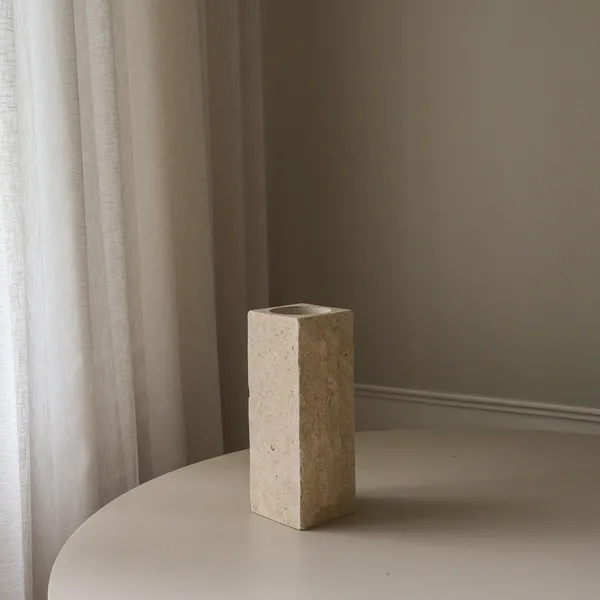 Edge Vase Medium Limestone