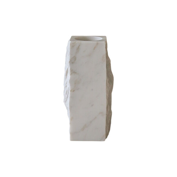 Edge Vase Small White Carrara