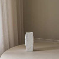 Edge Vase Small White Carrara