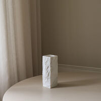 Edge Vase Small White Carrara