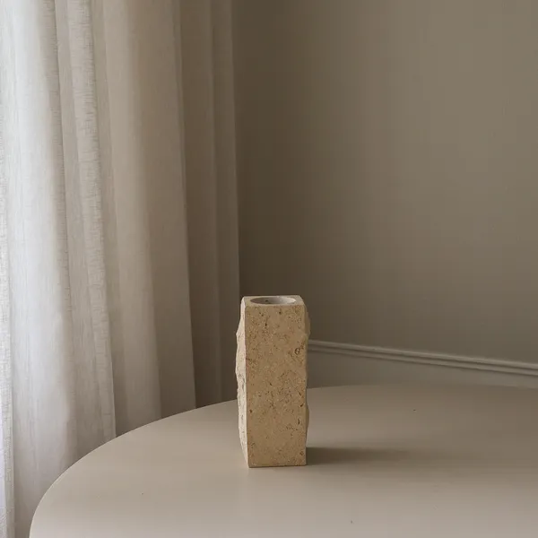 Edge Vase Small Limestone