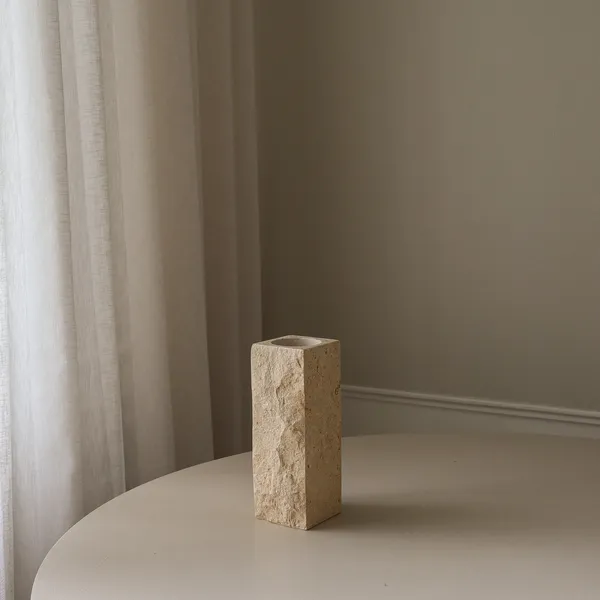 Edge Vase Small Limestone
