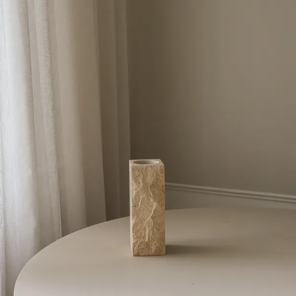 Edge Vase Small Limestone