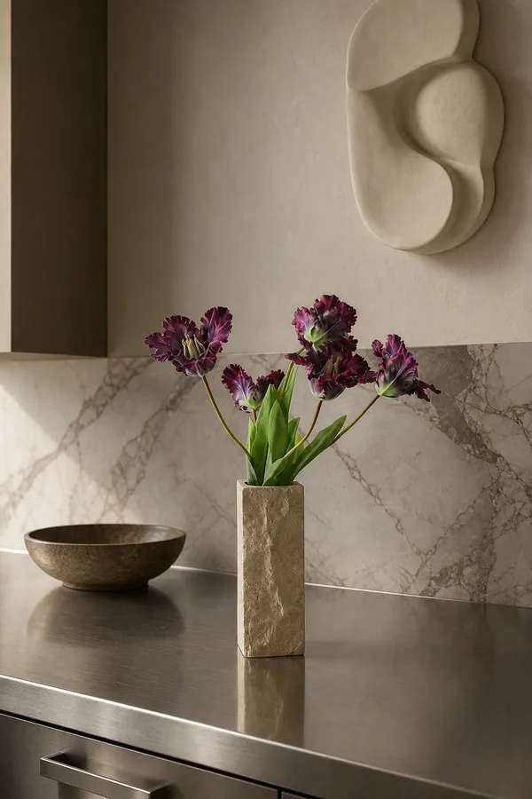 Edge Vase Small Limestone