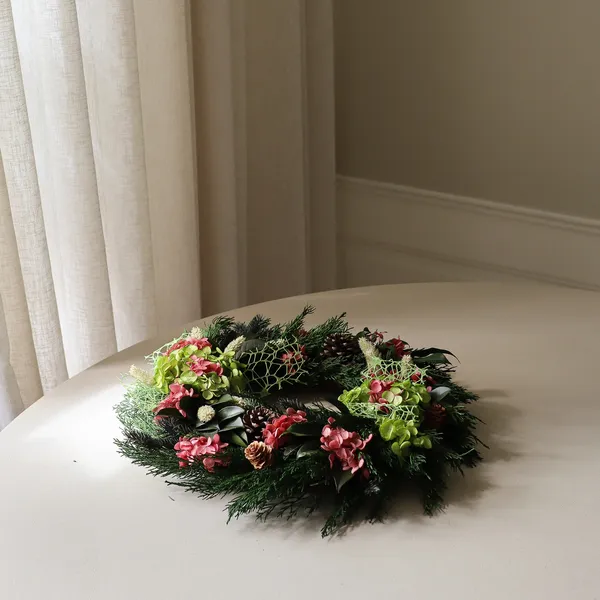 Harvest Bloom Wreath Green