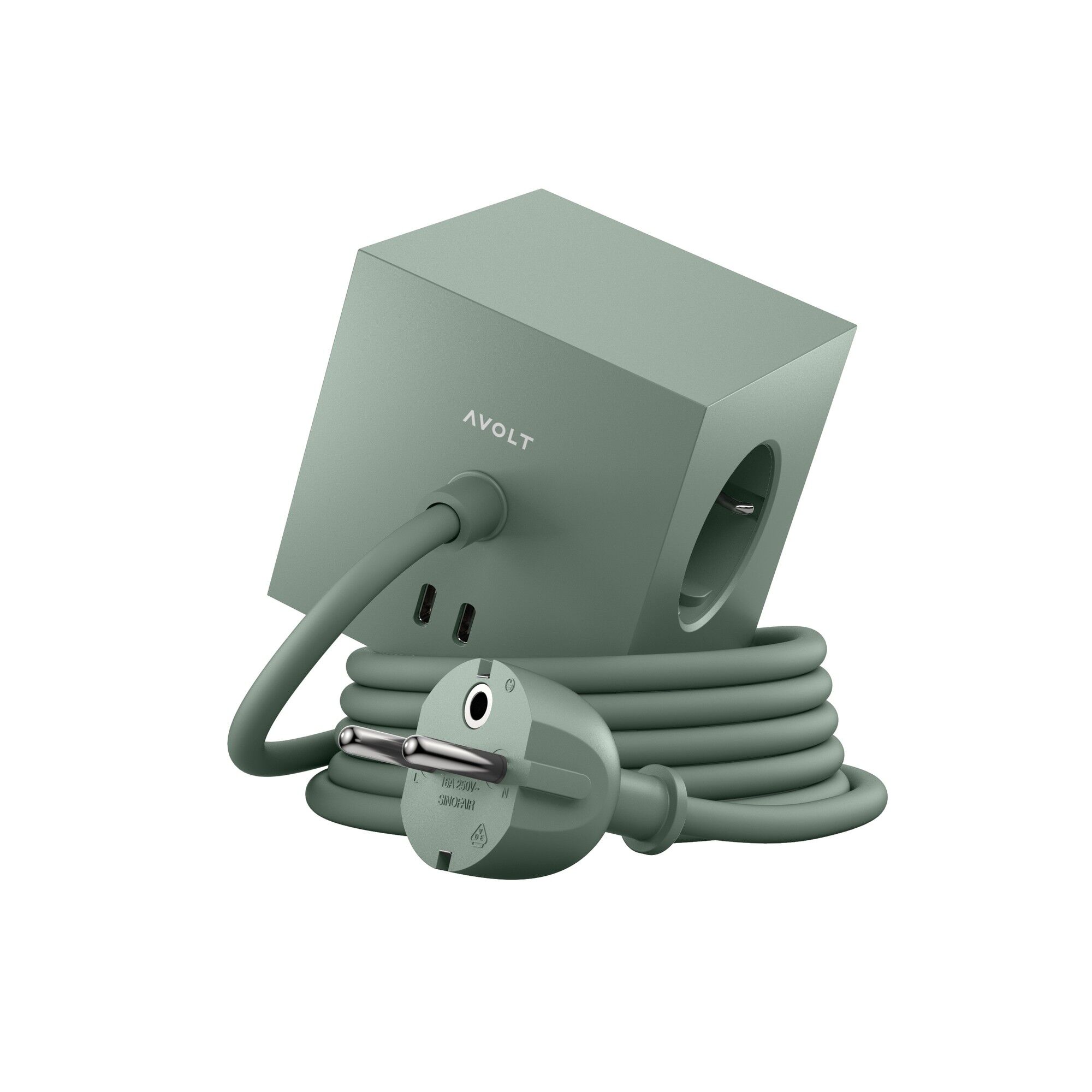 Square 1 Dual USB C & Magnetic Base 30W 300 cm Oak Green