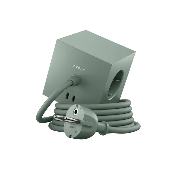 Square 1 Dual USB C & Magnetic Base 30W 300 cm Oak Green