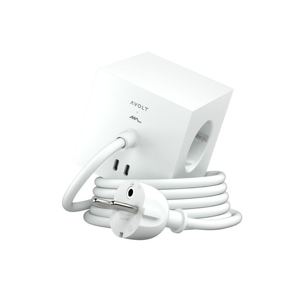 Square 1 Dual USB C & Magnetic Base 30W 300 cm Opal White (Martinelli Luce)