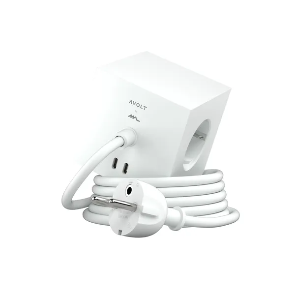 Square 1 Dual USB C & Magnetic Base 30W 300 cm Opal White (Martinelli Luce)