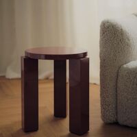 Atlas Hocker Rund Burgunderrot
