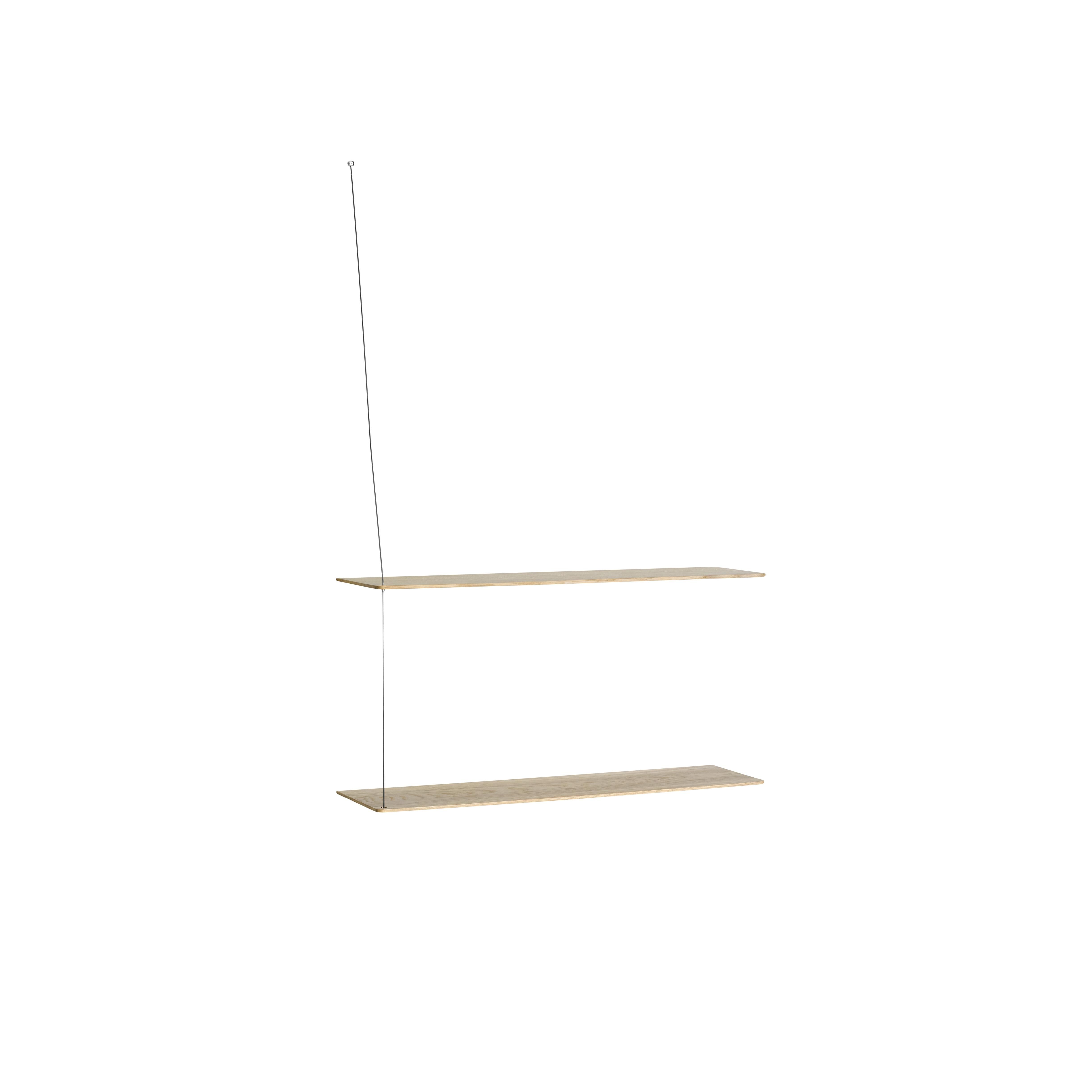 Stedge 2.0 Hylle 80 cm Hvitpigmentert Eik/Rustfritt Stål