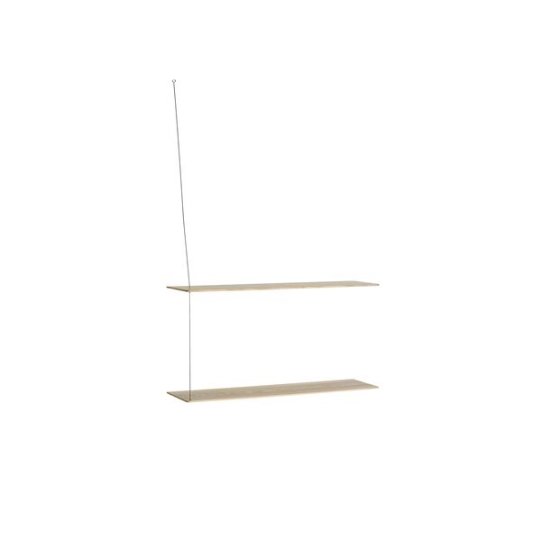 Stedge 2.0 polica 80 cm, bijelo pigmentirani hrast/nehrđajući čelik