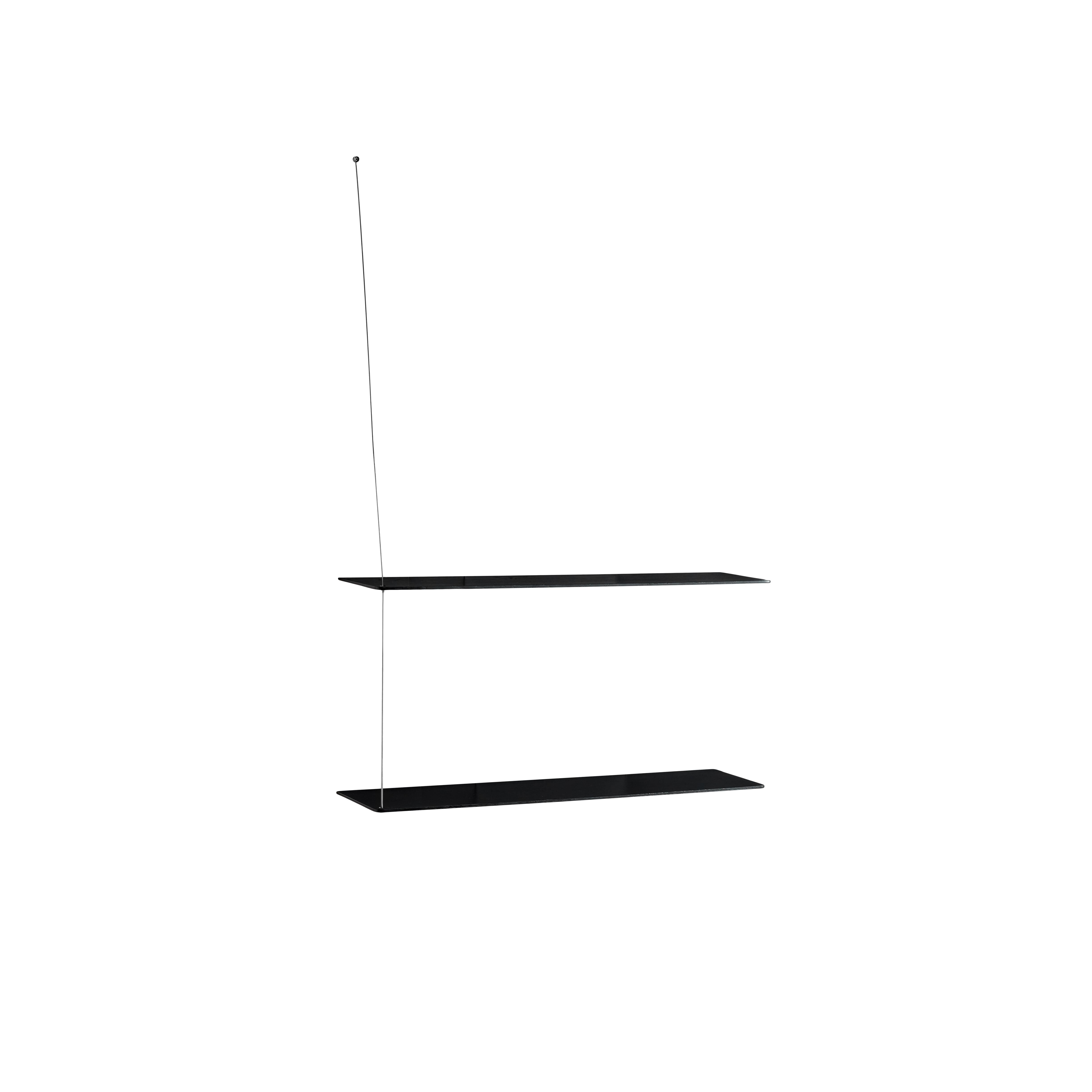 Stedge 2.0 Hylle 80 cm Svart Eik/Rustfritt Stål