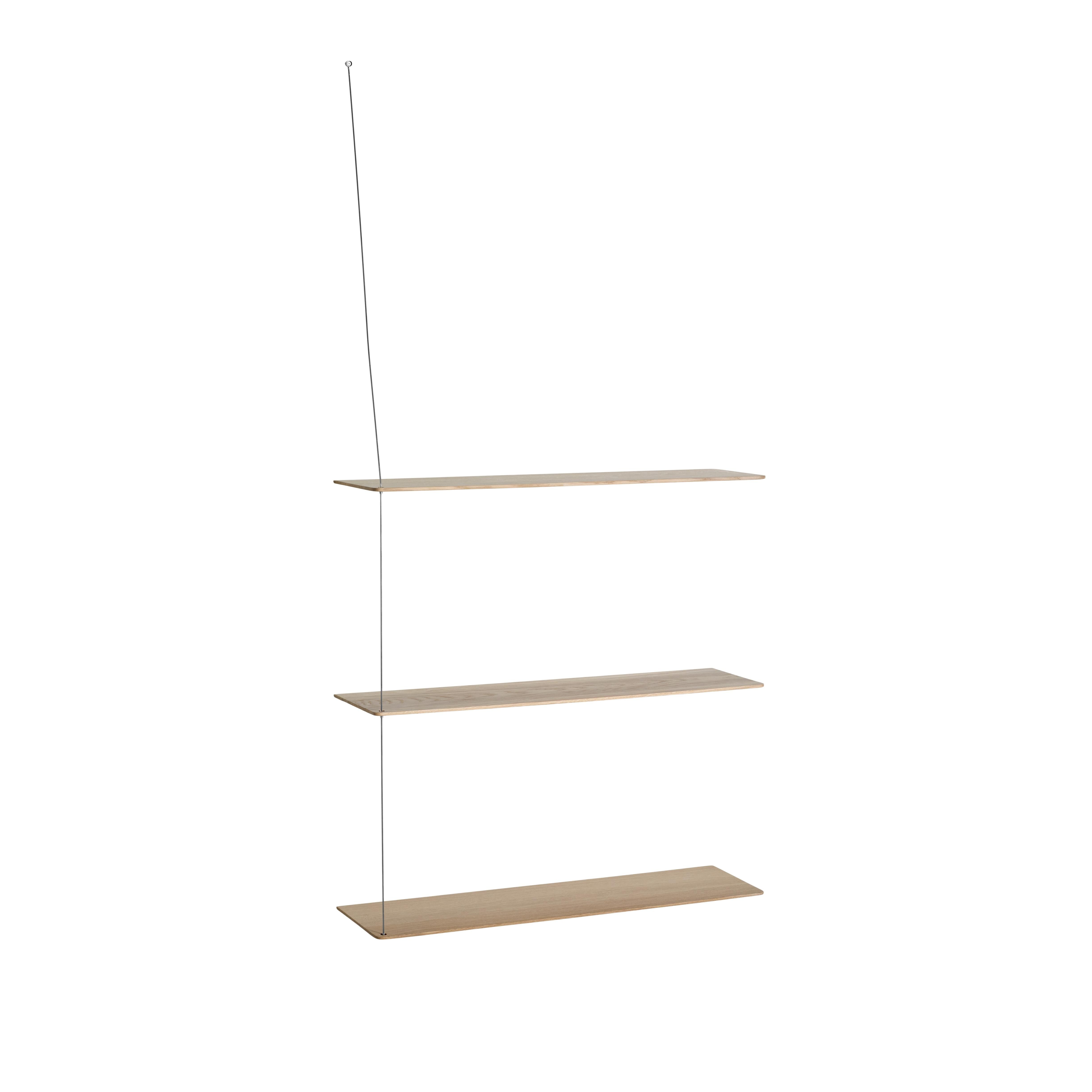 Stedge 3.0 Hylle 80 cm Hvitpigmentert Eik/Rustfritt Stål