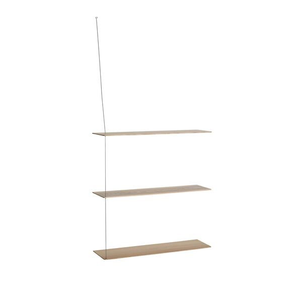 Stedge 3.0 Mensola 80 cm Rovere Pigmentato Bianco/Acciaio Inossidabile