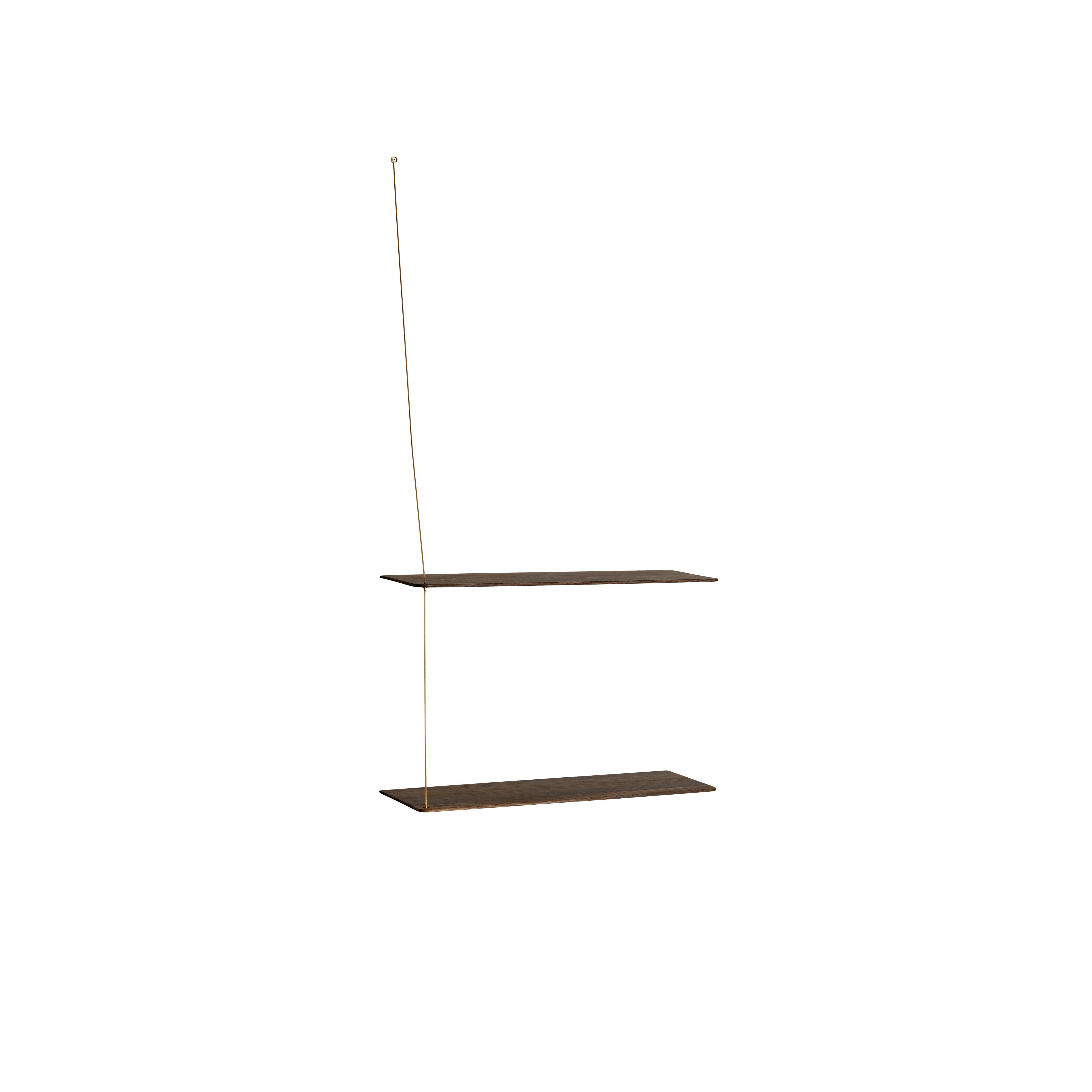 Stedge 2.0 Hylle 60 cm Røkt Eik/Messing