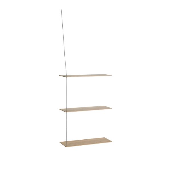 Stedge 3.0 Mensola 60 cm Rovere Pigmentato Bianco/Acciaio Inossidabile